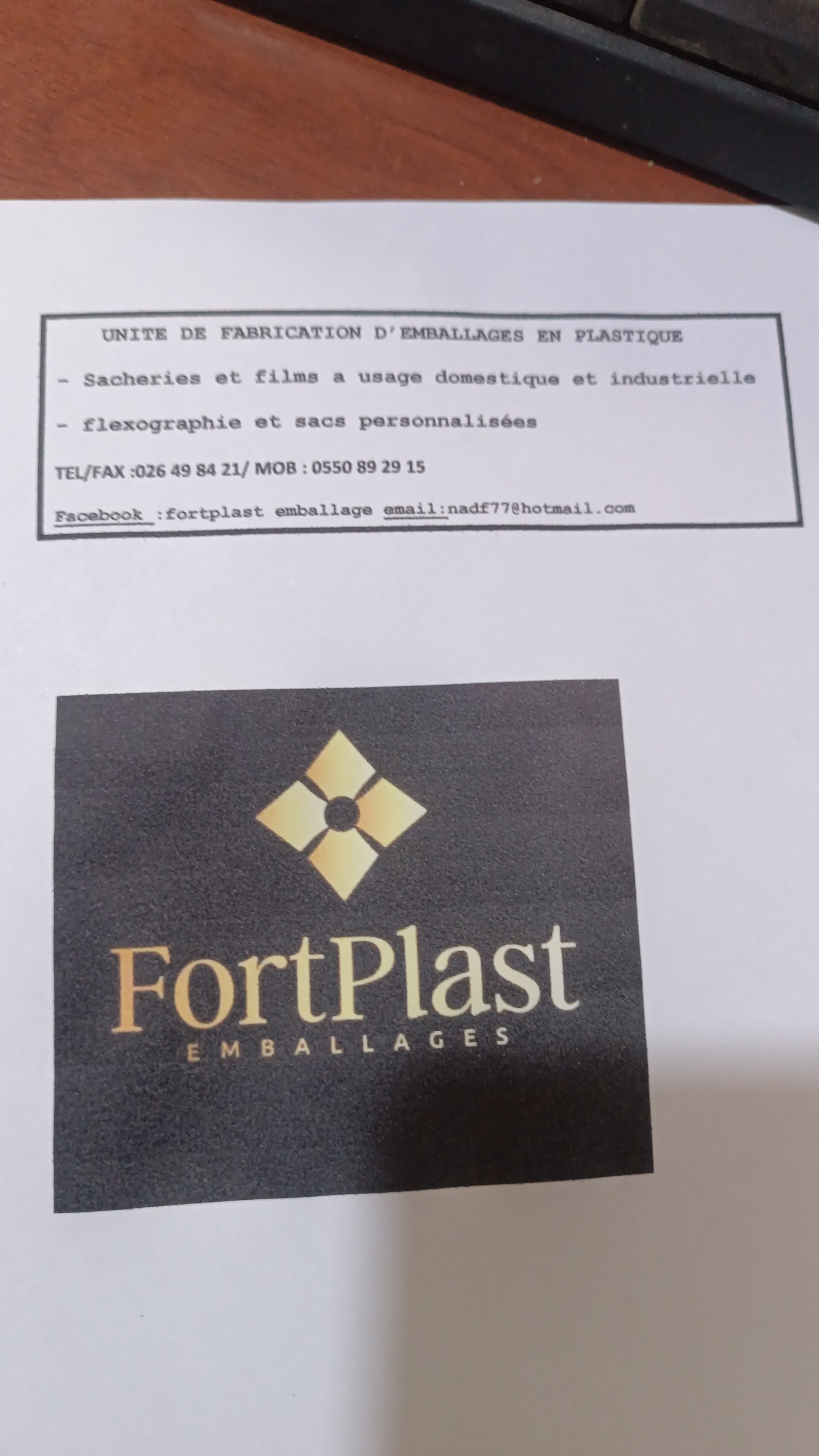 Emballage en plastiques 