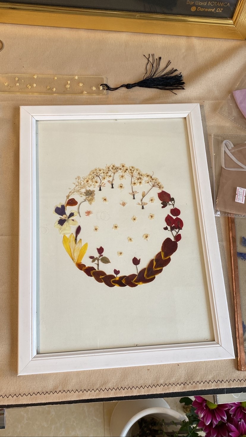 Cadre fleurs séchées botanique 
