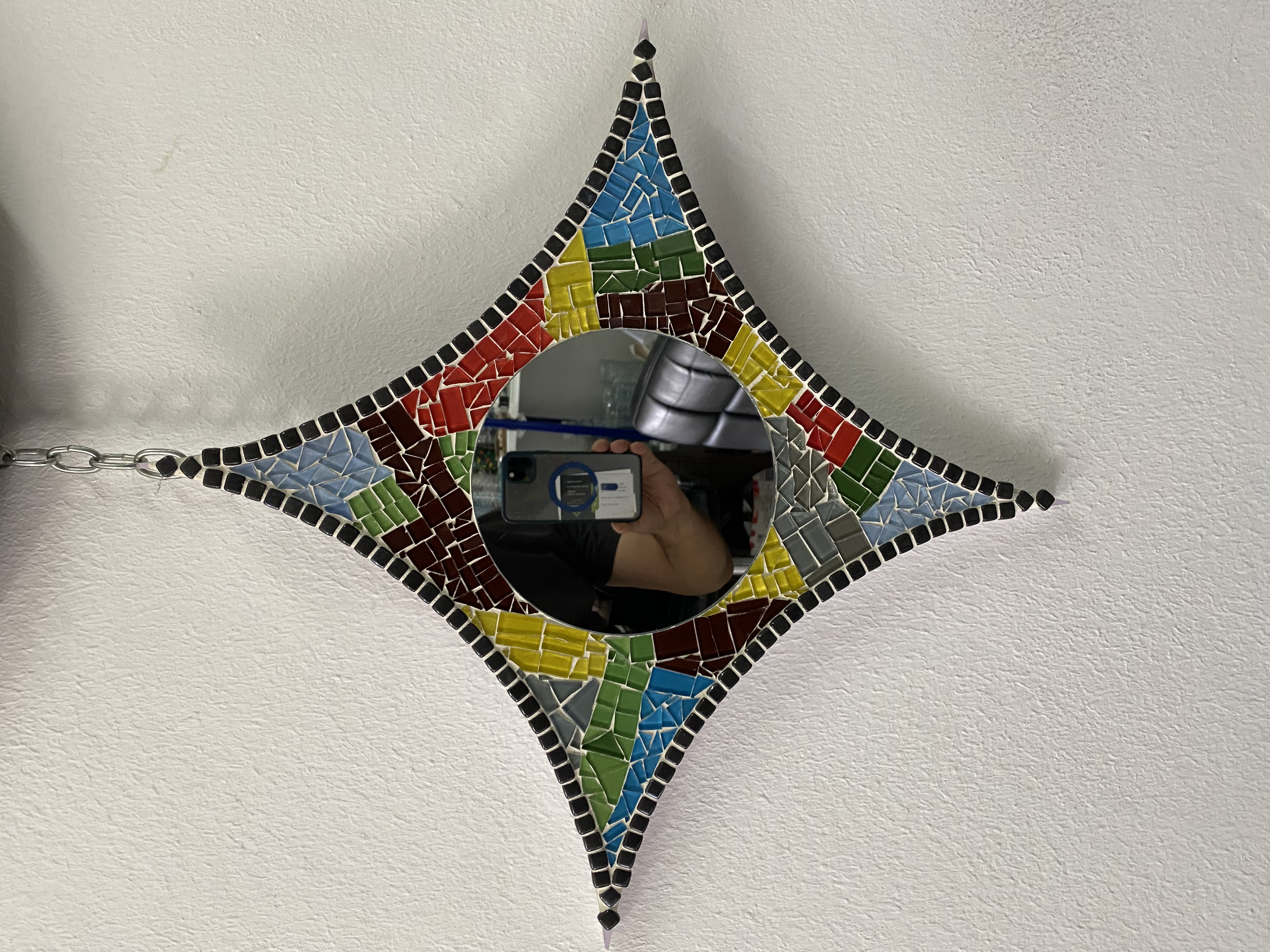 Miroir losange en mosaïque 